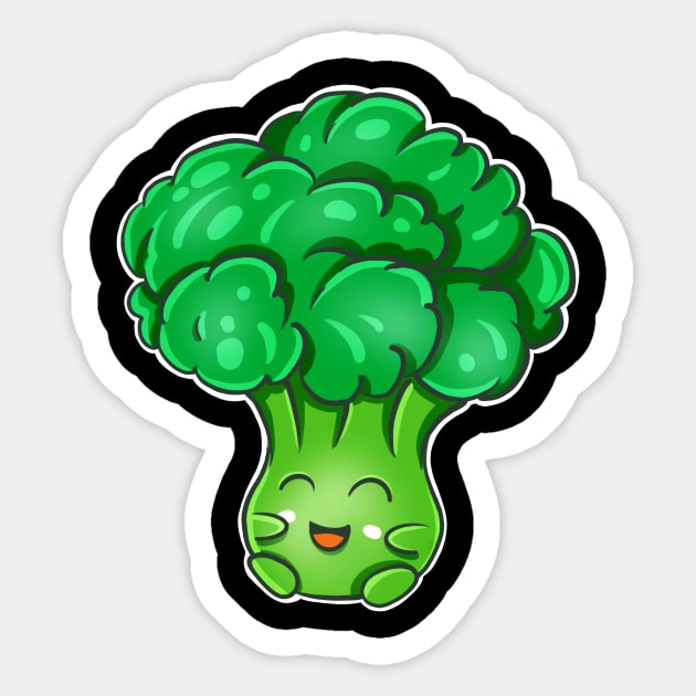 Broccoli Kawaii Cute Vegetable Veggie Essen Fun Sticker by Foxxy Merch